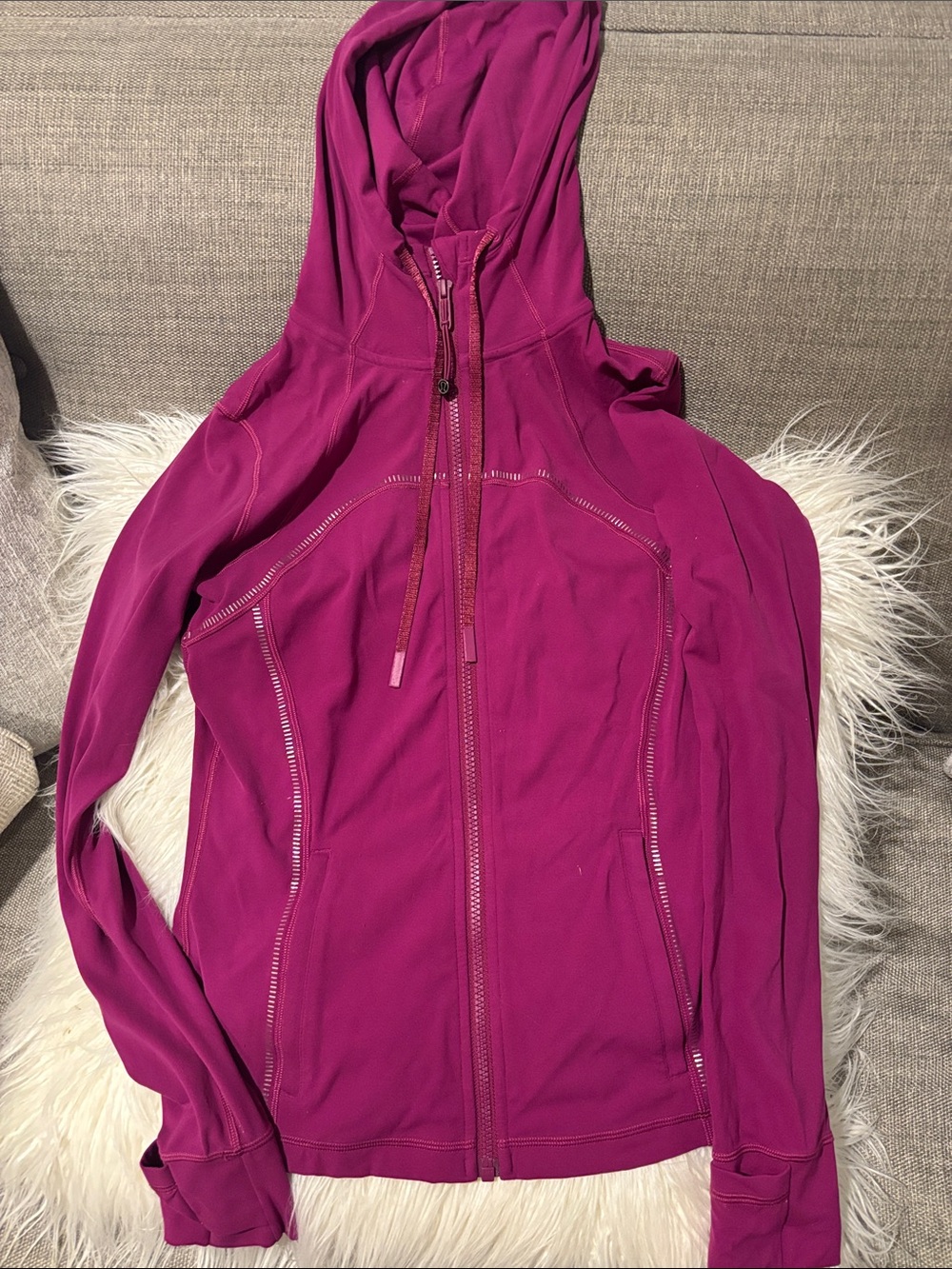 lululemon athletica Hooded Zip Jacket in Magenta Pink